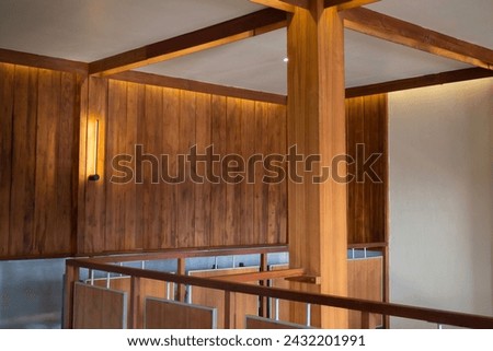 Renovation wooden house to coffee shop, stock photo