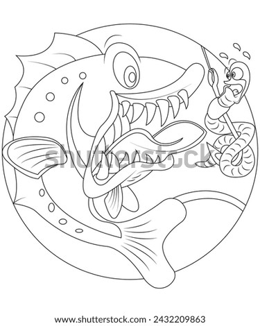 fish coloring page vectore art line art outline art for kids and adult