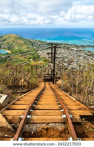 Koko Crater railway trail in Oahu - Hawaii, United States
