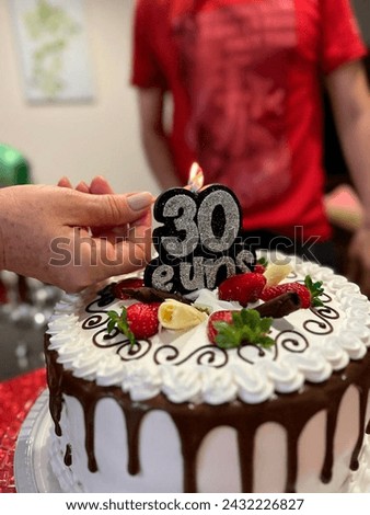 Beautiful strawberry cake, for a 30th birthday