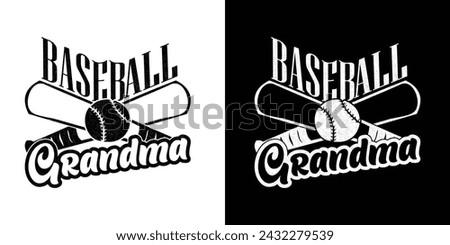 Baseball Grandma quotes t shirt design. Baseball typography t shirt design. sports vector t shirt, tournaments, logo, banner, poster, cover, black and white
