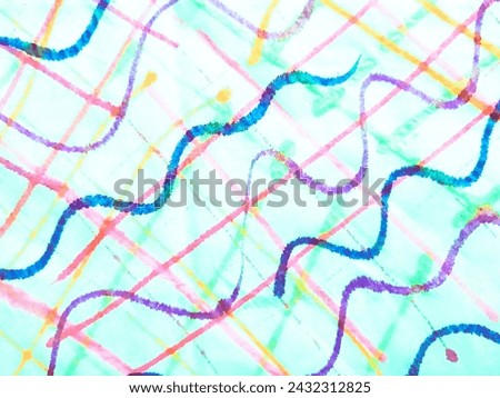 Modern Curve. Mint Stripes Background. Watercolour Rustic. Multicolor Random Polka Pattern. Wave. Green Paintings Art. Line Background.