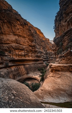 el khocha in el kantara biskra Algeria 
09282019
a hidden canyon in el kantara called el khocha 
a beautiful nature with old rivers and some big rock look like snake canyon  Royalty-Free Stock Photo #2432341503