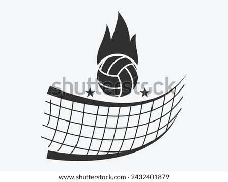 Volleyball Logo Design, Volleyball Lettering Design, Volleyball Passion Monogram Art, Volleyball Typeface Logo, Sports Elegance, Typography Badge, Typography Design, illustration