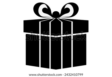 present silhouettes, Present gift box icon. Vector isolated elements.
