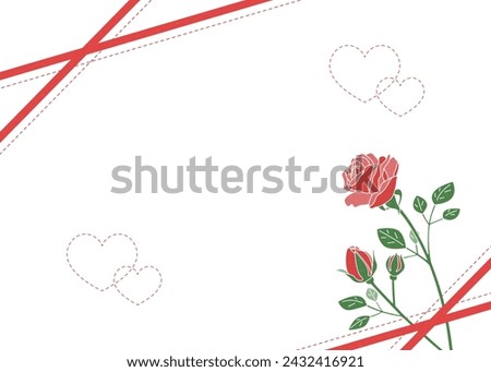 Simple frame with roses and hearts, celebration, event, template material