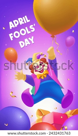 Vector hand painted April Fool's Day celebration vertical poster template