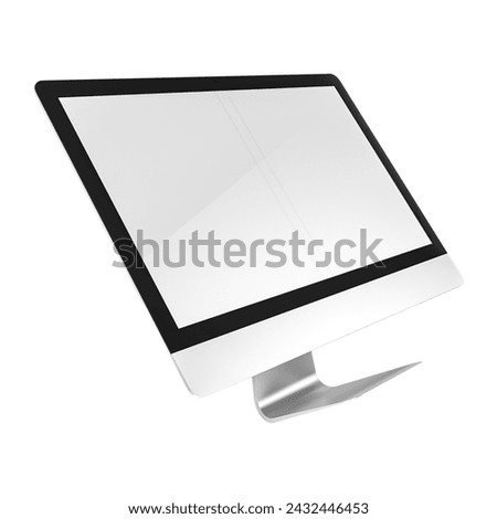 Realistic pc monitor isolated on transparent background.fit element for electronic scenes project.