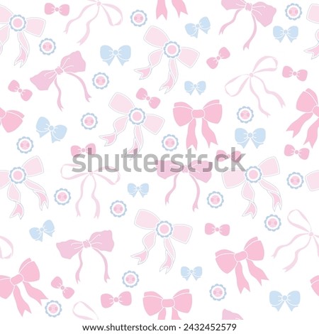 Cute Ribbons and Decorative Bows - Whimsical Illustrations Royalty-Free Stock Photo #2432452579
