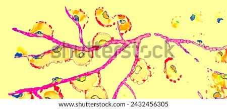 Yellow colors Ornament background. Watercolor light art Lines Strokes print Watercolor tile pattern. Creative drawing Ornate Pattern Symmetric Ink painting. Brush pained