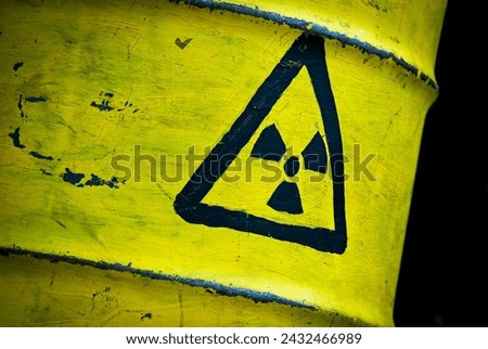 Atomic waste symbol on a barrel