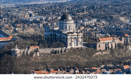 Drone photos of Basilica of Esztergom, Hungary on a sunny winter day.

Basilica of Esztergom, Danube, Hungary, Esztergom, Basilica, Sunny Winter Day, Aerial photo, Drone photo, Bird eye view