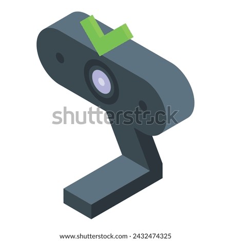 Safe web cam icon isometric vector. Parental control. Security manager