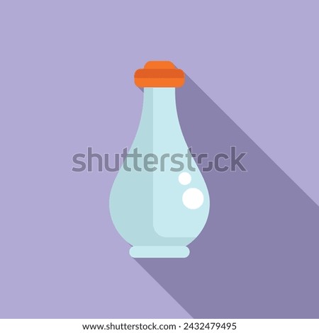 Korean liquid bottle icon flat vector. Skin mask. Package ceramide