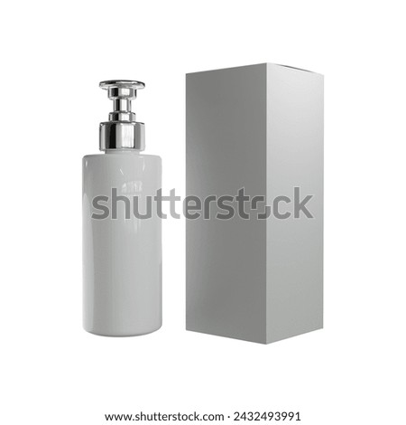 Cosmetics ( hair serum ) bottle isolated on a white blank screen Mockup a clipping path