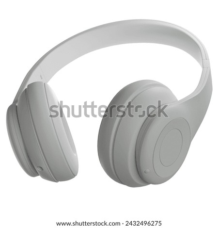 Headphone isolated on a white blank screen Mockup a clipping path