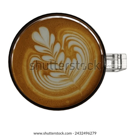 Coffee glass with coffee isolated on a white blank screen Mockup a clipping path