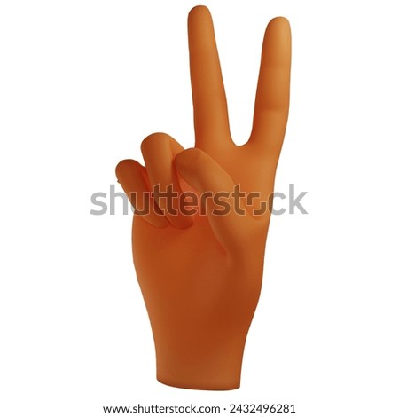 Tiny hand showing ok sign isolated on a white blank screen Mockup a clipping path