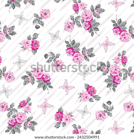 Bundle of Flowers and Lace butterflies pattern