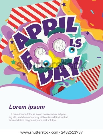 Happy April Fool's Day Poster Template. Vector Illustration
