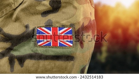 UK patch flag on soldiers arm