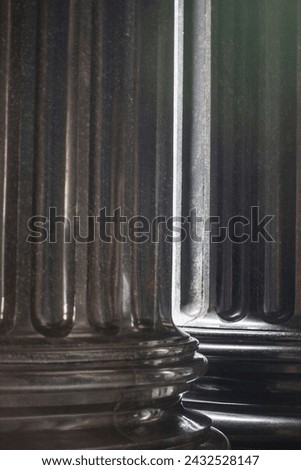 ROMAN STILE COLUMNS USED AS A CONSTRUCTION ELEMENT POSITIONED VERTICALLY IN ORDER TO SUPPORT THE BUILDING Royalty-Free Stock Photo #2432528147