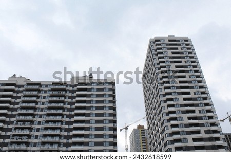 large-scale construction of new high-rise buildings under construction in the city of Kyiv, Ukraine