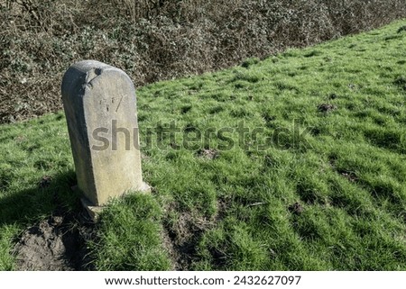boundary stone in the meadow