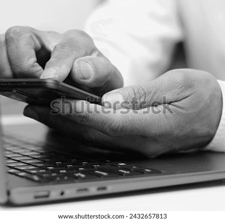 typing on PC making a payment with credit card with people stock image stock photo