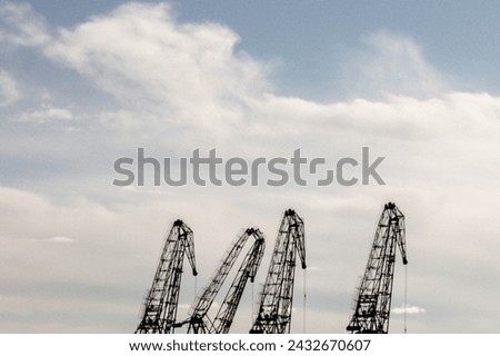 Cranes in the shipyard abstract construction