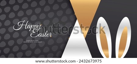 Easter rabbit, easter Bunny. Happy Easter holiday banner. Luxury easter decoration, great for banners, wallpapers, cards - vector design