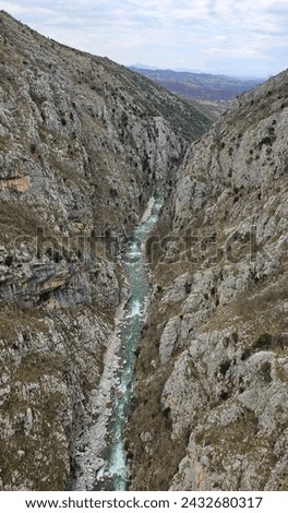view of the river in the deep valley
