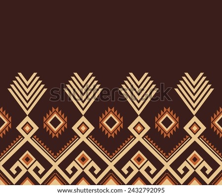 ethnic patten concept, geometric fabric pattern, brown, flowers, native ethnic, beautiful colors, designed for backgrounds, promoters, advertisements, flyers, websites, ethnic events