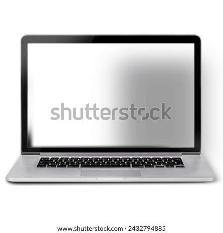 Realistic laptop isolated on transparent background.fit element for electronic scenes project.