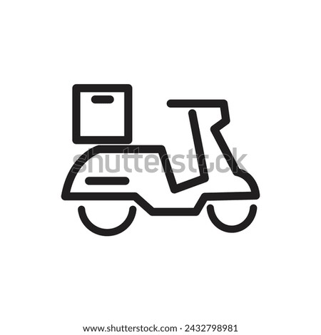 Shipping fast delivery man riding motorcycle icon symbol, Pictogram flat design for apps and websites, Track and trace processing status, Isolated on white background, Vector illustration