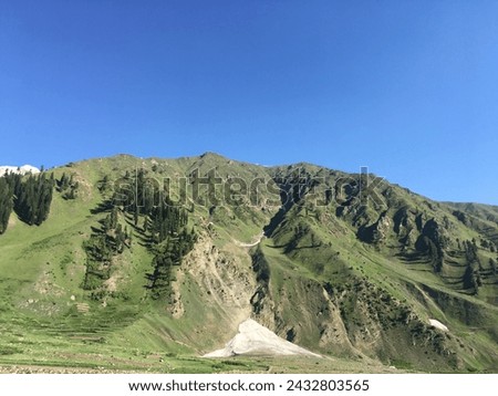 Muntains, clouds, hiking, Roads beautiful pictures of Kaghan Raraan . Royalty-Free Stock Photo #2432803565