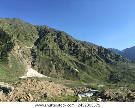 Muntains, clouds, hiking, Roads beautiful pictures of Kaghan Raraan . Royalty-Free Stock Photo #2432803571