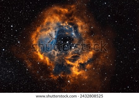 Rosette Nebula in Hubble Palette Royalty-Free Stock Photo #2432808525