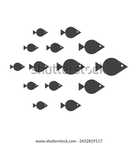 School Of Fish Icon Vector Design.