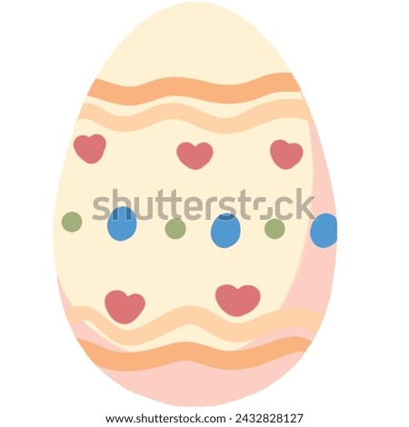 an easter egg with hearts on it