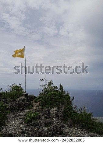 View of Katoba Mambulu, the highest peak on Batuatas Island. This place is known as the Barakati place because Syech Abdul Wahidin once visited it Royalty-Free Stock Photo #2432852885