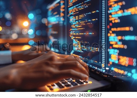 Computer Programmer Using Development Software Royalty-Free Stock Photo #2432854517