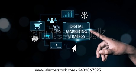 Digital marketing strategy concepts, Salesperson planning and creating  online advertisements on social media and websites for traffic and awareness through video contents.