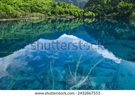 Jiuzhai Valley National Park Summer View in China