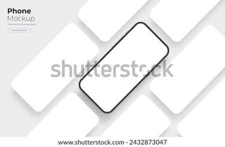 Smartphone With Blank App Screens Mockup. Showcase Your Mobile Apps Interfaces. Vector Illustration