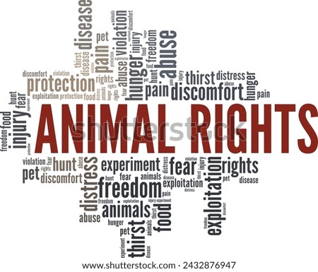 Animal Rights word cloud conceptual design isolated on white background.