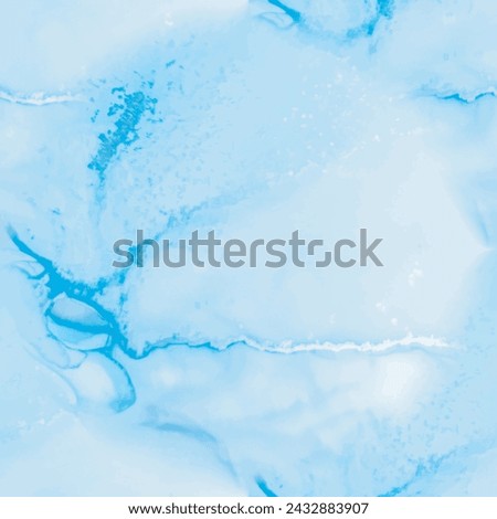 Watercolor Marble. Ocean Luxury Glitter. Fluid Pastel Background. Vector Ink Marble. Gold Vector Background. Blue Marble Watercolor. Luxury Seamless Sea Painting. Foil Art Paint. Modern Alcohol Ink