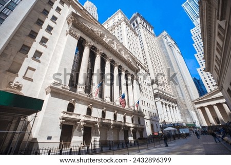 New York Stock Exchange in Manhattan Finance district Royalty-Free Stock Photo #2432896399