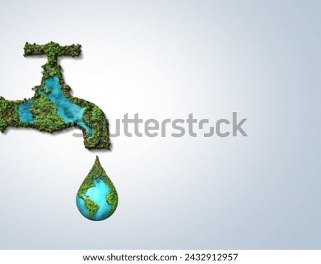 World Water Day Concept. Water for peace. Saving water and world environmental protection concept- Environment day and earth day. Royalty-Free Stock Photo #2432912957