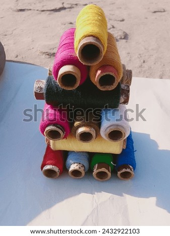 Colorful Threads on a white background in Pakistan..